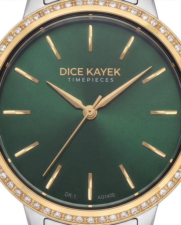 DICE KAYEK Women's Silver Stainless Steel Watch With Green Dial - DK.1.AG1400.03