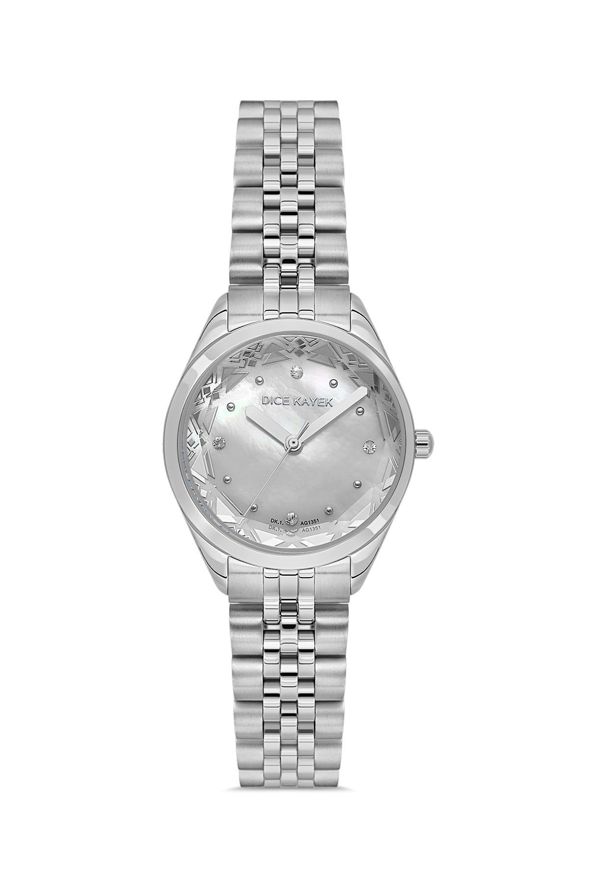 DICE KAYEK Beyaz Kadranlı Gümüş Kaplamalı Kadın Kol Saati - DK.1.AG1351.01