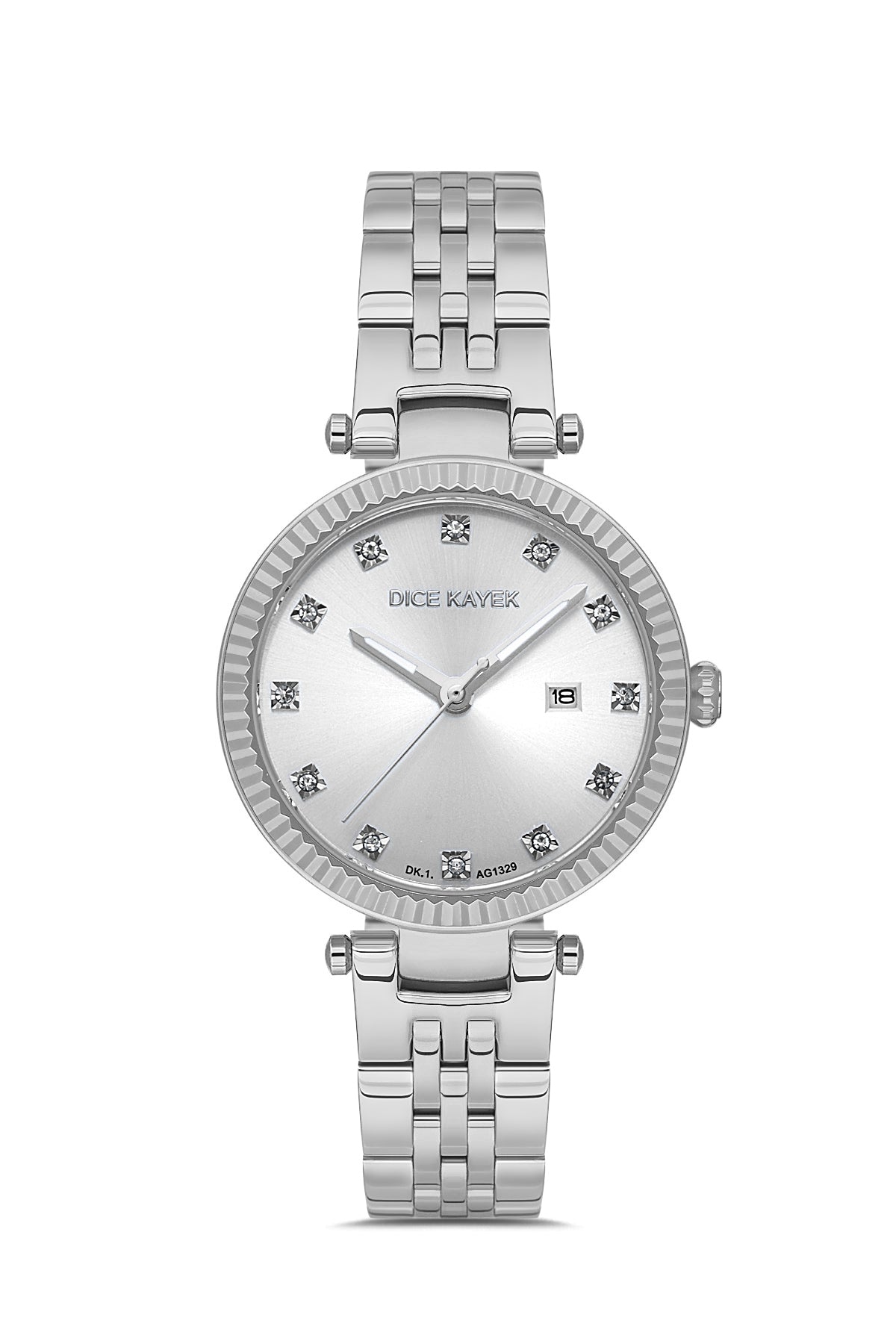 DICE KAYEK Beyaz Kadranlı Gümüş Kaplamalı Kadın Kol Saati - DK.1.AG1329.01