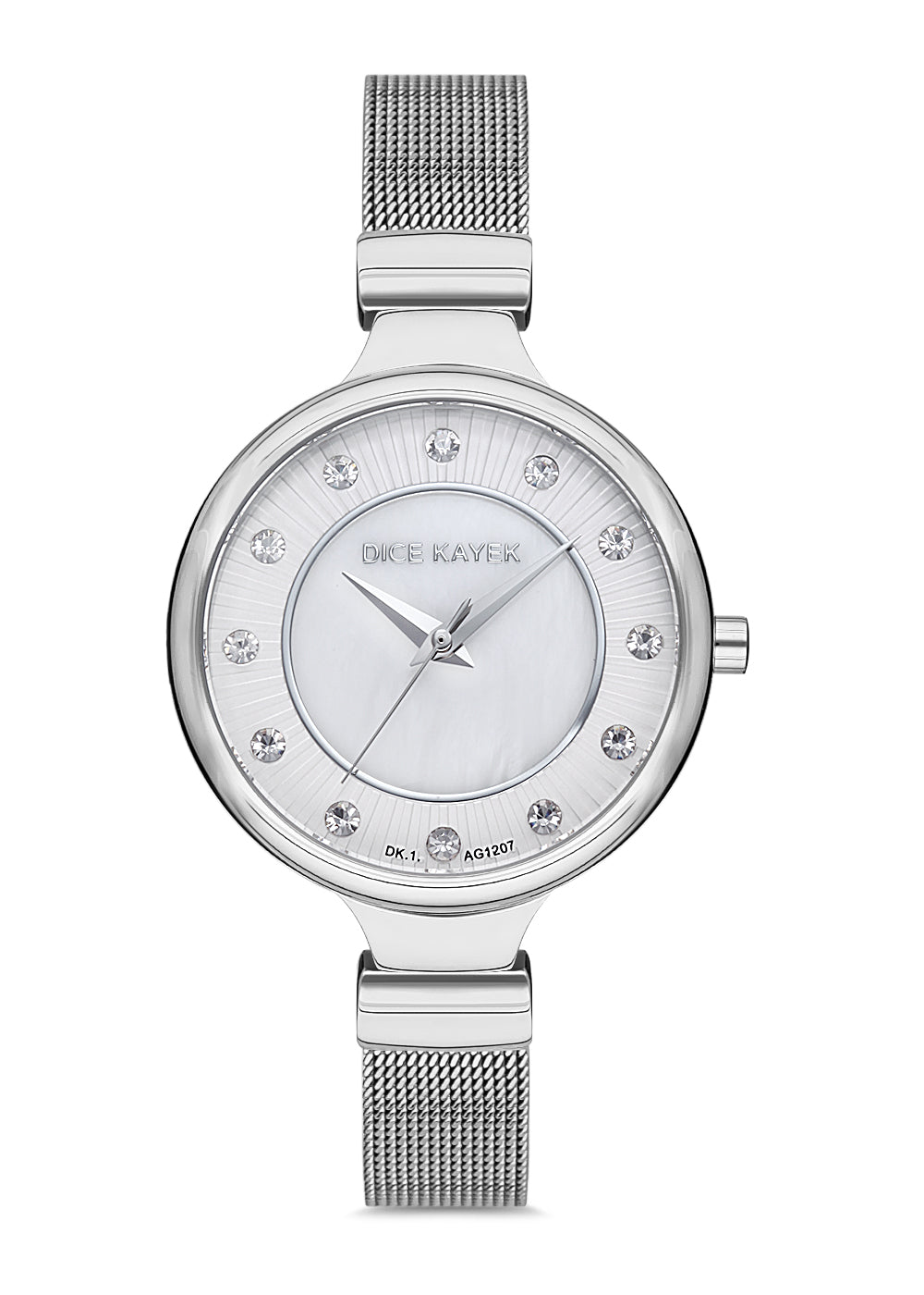 DICE KAYEK Beyaz Kadranlı Gümüş Kaplamalı Kadın Kol Saati - DK.1.AG1207.06