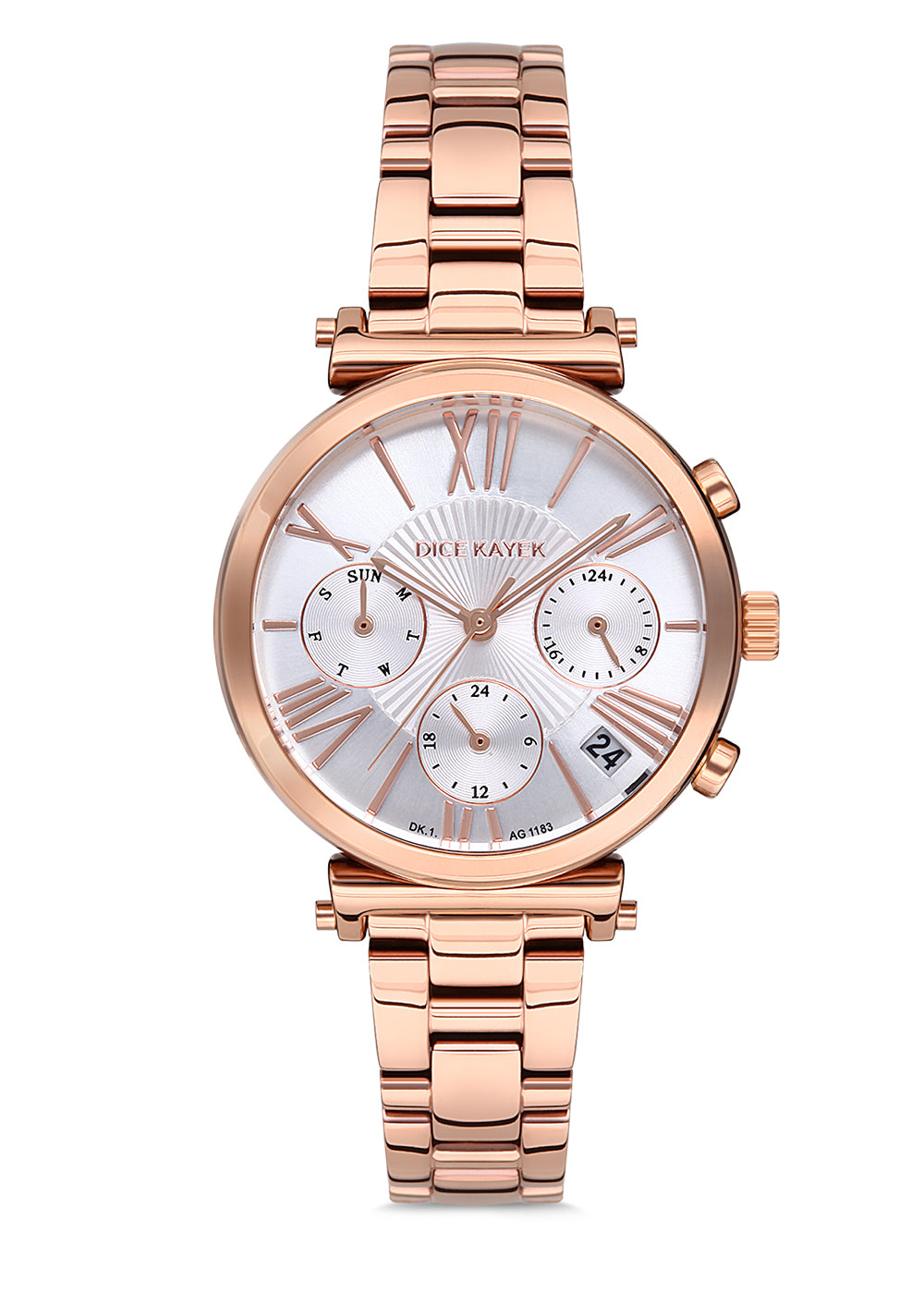 DICE KAYEK Beyaz Kadranlı Rose Kaplamalı Kadın Kol Saati - DK.1.AG1183.02