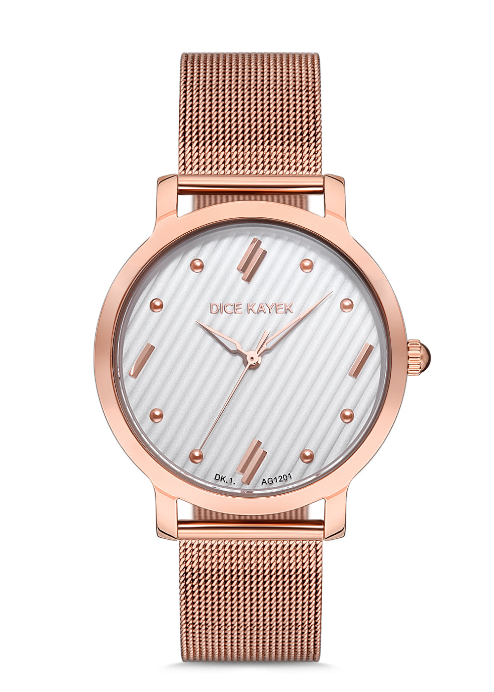 DICE KAYEK Beyaz Kadranlı Rose Kaplamalı Kadın Kol Saati - DK.1.AG1201.01