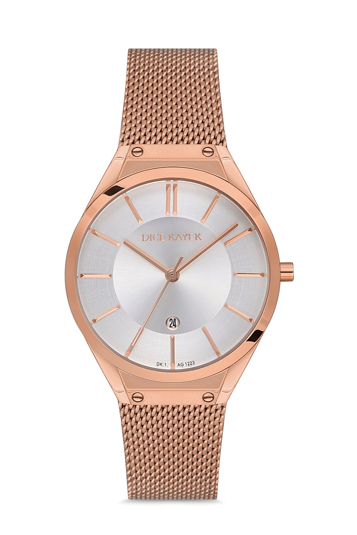 DICE KAYEK Beyaz Kadranlı Rose Kaplamalı Kadın Kol Saati - DK.1.AG1223.01