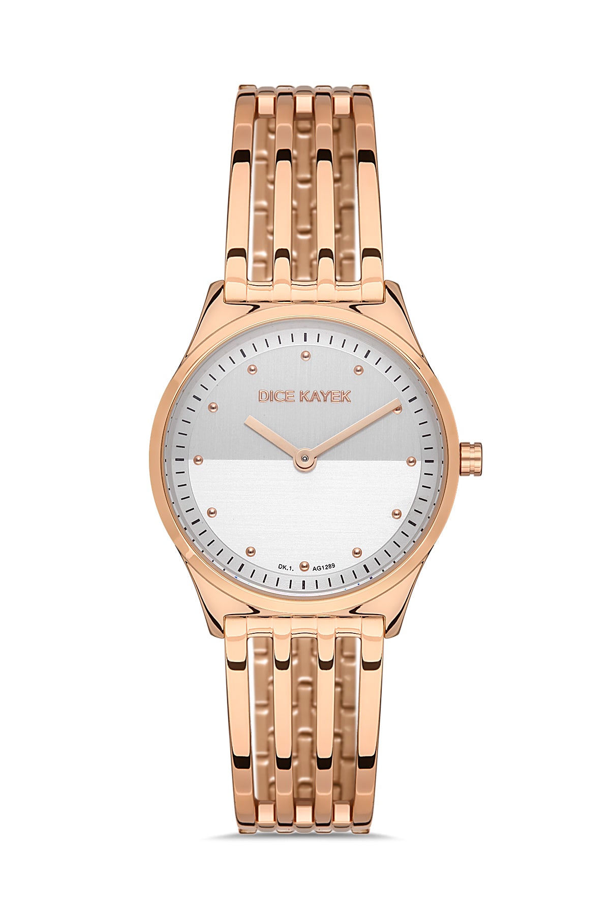 DICE KAYEK Beyaz Kadranlı Rose Kaplamalı Kadın Kol Saati - DK.1.AG1289.04