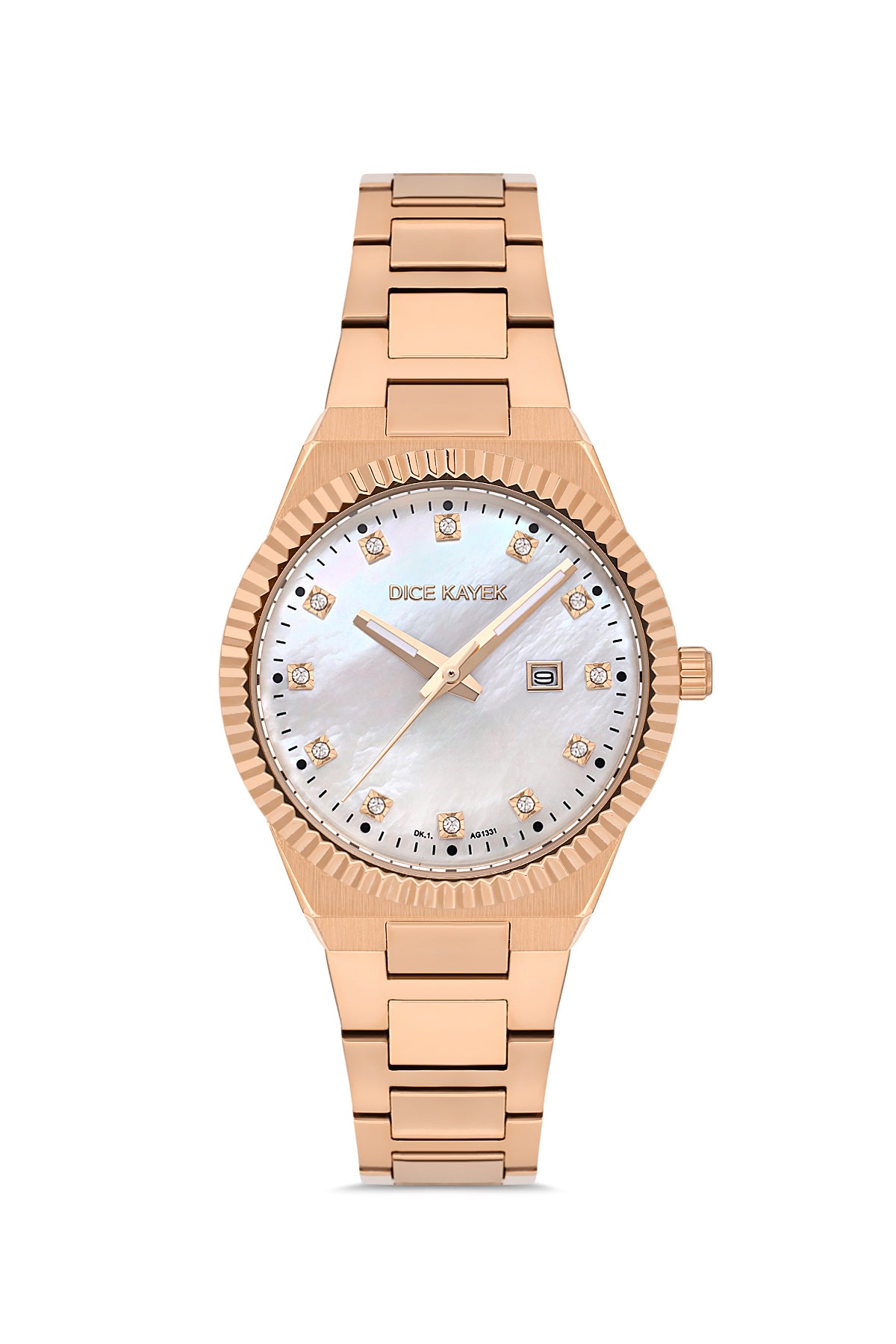 DICE KAYEK Beyaz Kadranlı Rose Kaplamalı Kadın Kol Saati - DK.1.AG1331.10