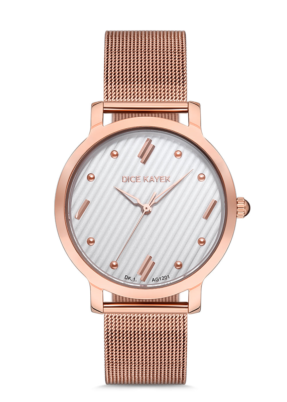 DICE KAYEK Beyaz Kadranlı Rose Kaplamalı Kadın Kol Saati - DK.1.AG1201.01