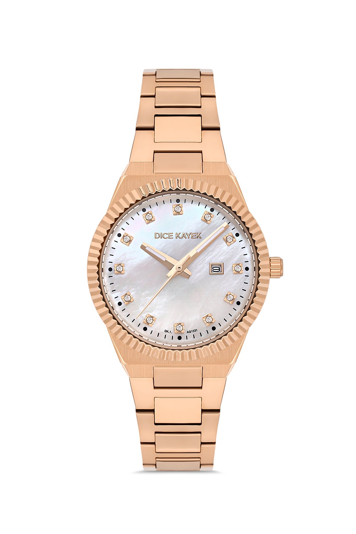 DICE KAYEK Beyaz Kadranlı Rose Kaplamalı Kadın Kol Saati - DK.1.AG1331.10