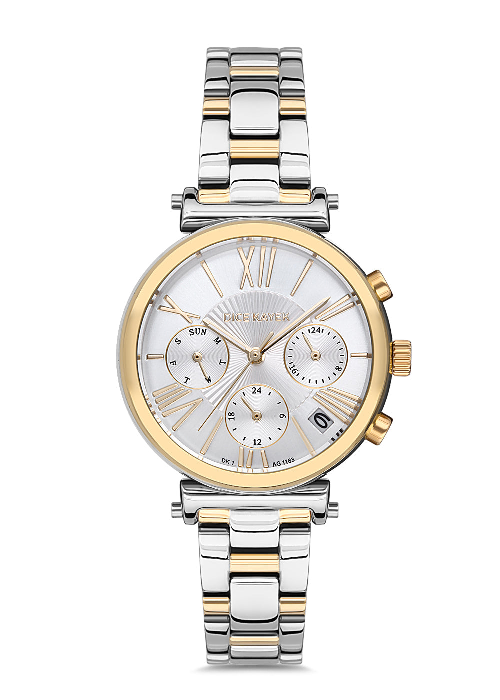 DICE KAYEK Beyaz Kadranlı Sarı Beyaz Kaplamalı Kadın Kol Saati - DK.1.AG1183.06