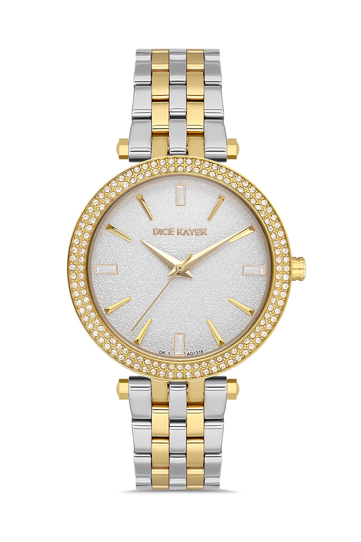 DICE KAYEK Beyaz Kadranlı Sarı Beyaz Kaplamalı Kadın Kol Saati - DK.1.AG1316.04