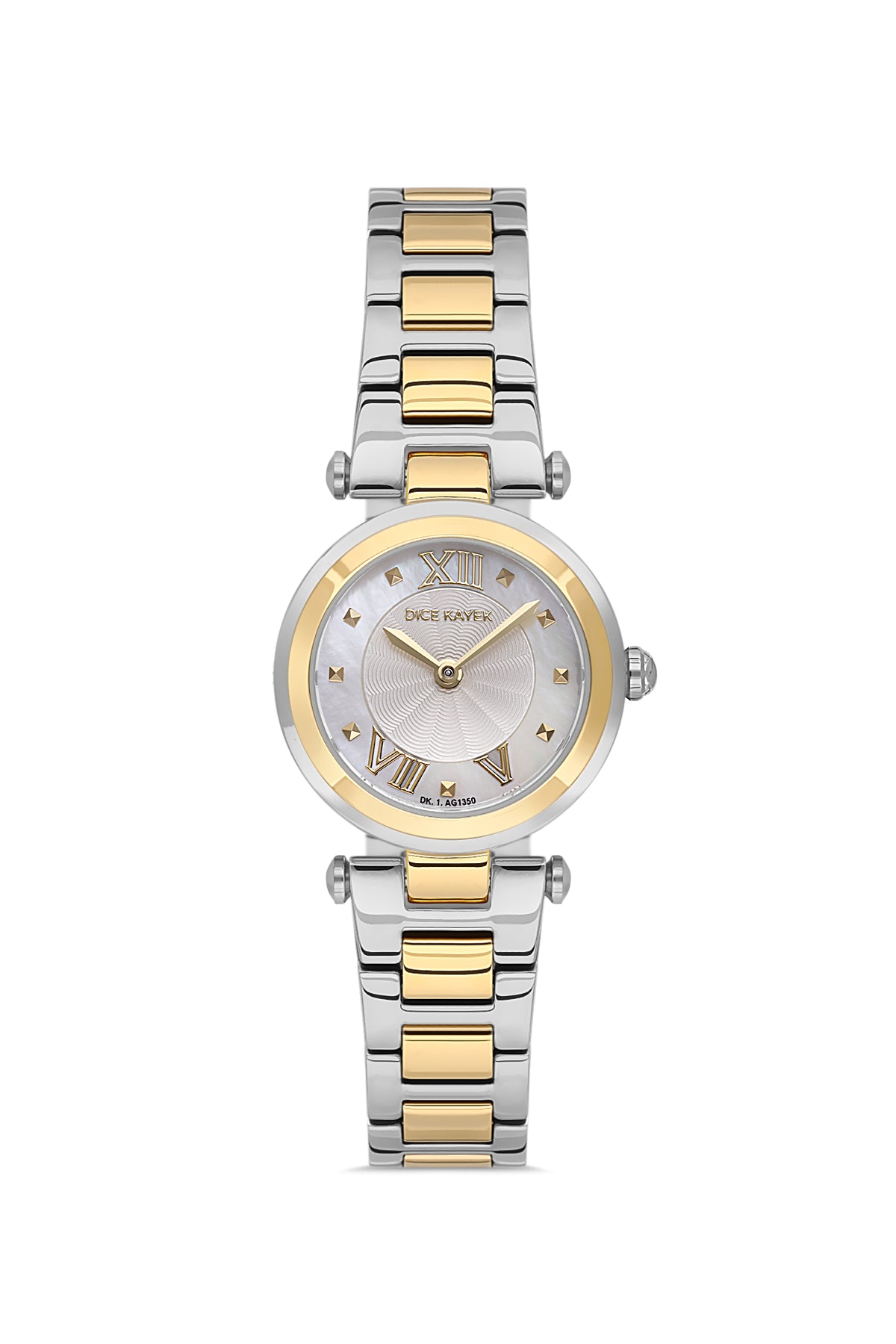 DICE KAYEK Beyaz Kadranlı Sarı Beyaz Kaplamalı Kadın Kol Saati - DK.1.AG1350.04