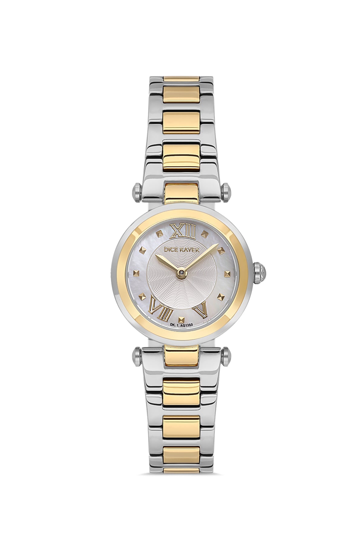 DICE KAYEK Beyaz Kadranlı Sarı Beyaz Kaplamalı Kadın Kol Saati - DK.1.AG1350.04