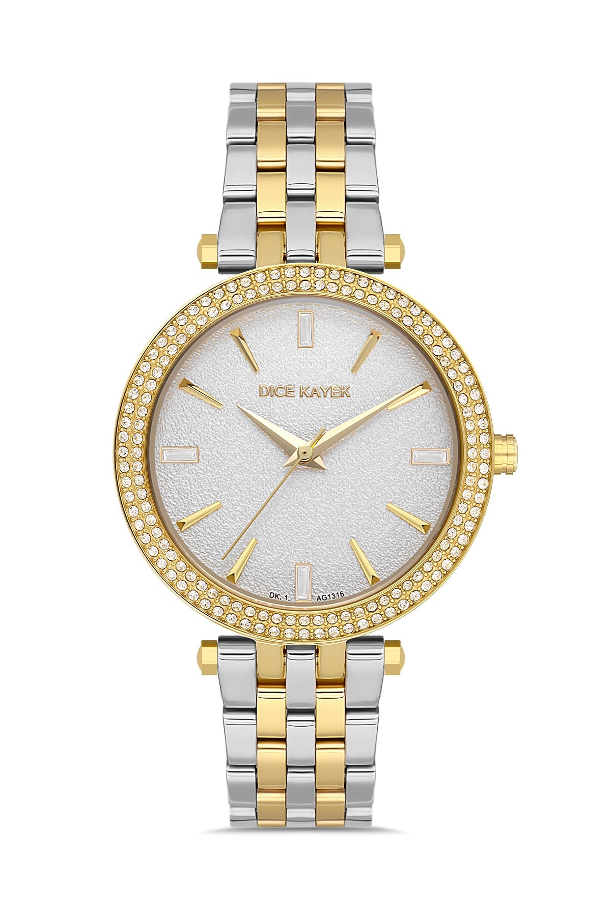 DICE KAYEK Beyaz Kadranlı Sarı Beyaz Kaplamalı Kadın Kol Saati - DK.1.AG1316.04
