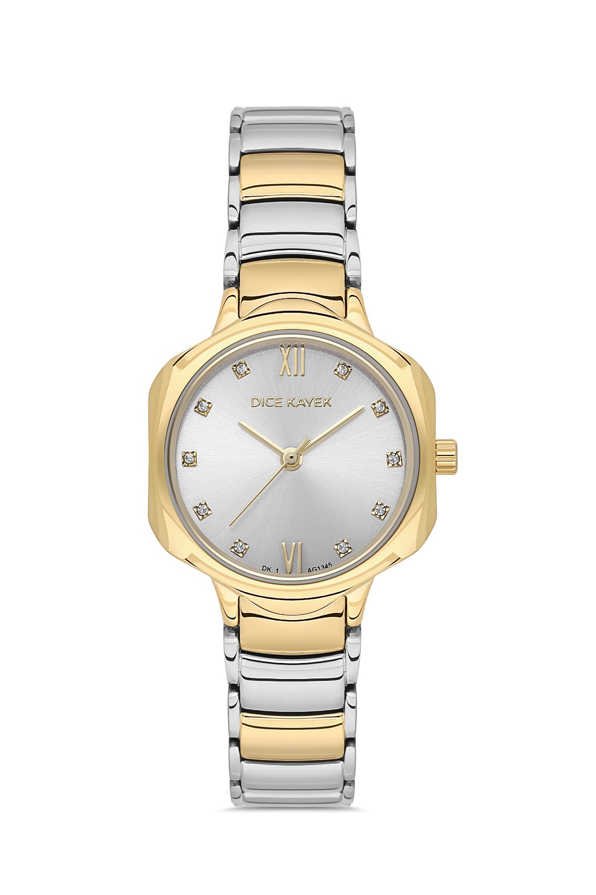 DICE KAYEK Beyaz Kadranlı Sarı Beyaz Kaplamalı Kadın Kol Saati - DK.1.AG1345.03
