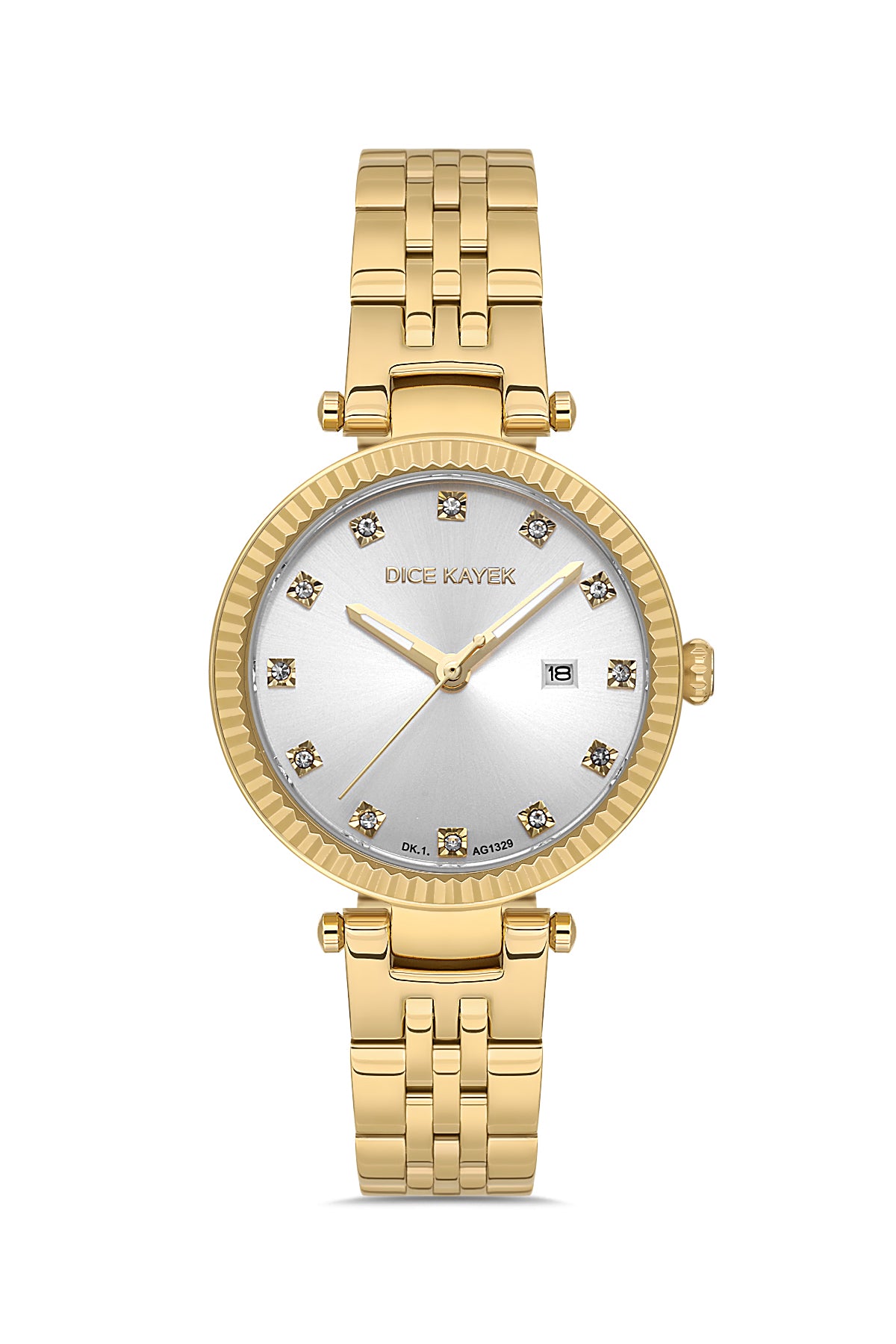DICE KAYEK Beyaz Kadranlı Sarı Kaplamalı Kadın Kol Saati - DK.1.AG1329.08