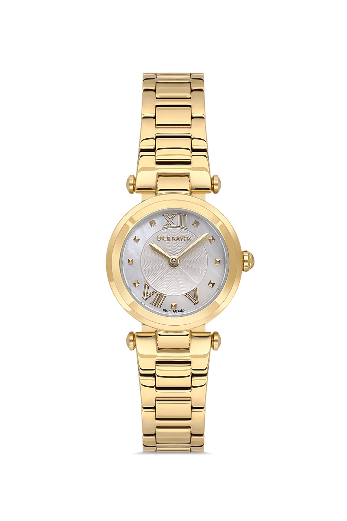 DICE KAYEK Beyaz Kadranlı Sarı Kaplamalı Kadın Kol Saati - DK.1.AG1350.07