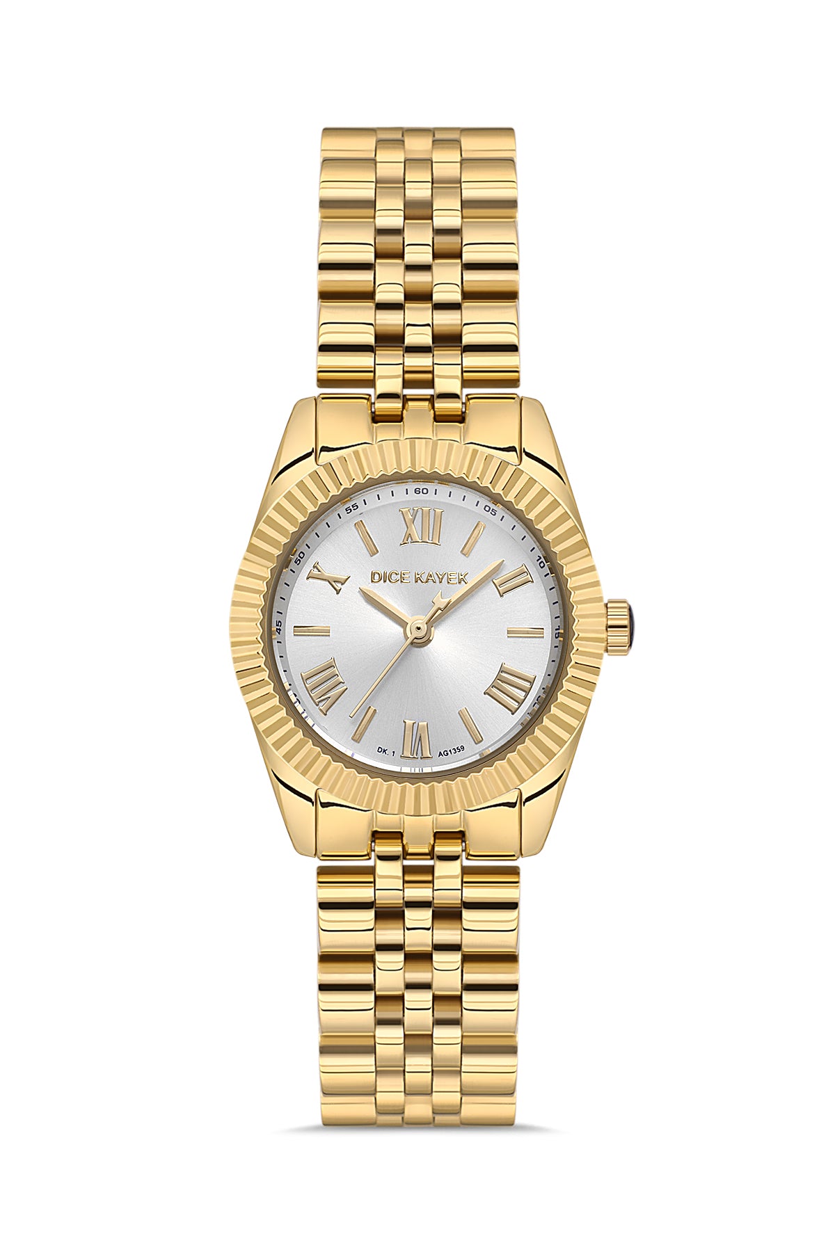 DICE KAYEK Beyaz Kadranlı Sarı Kaplamalı Kadın Kol Saati - DK.1.AG1359.07