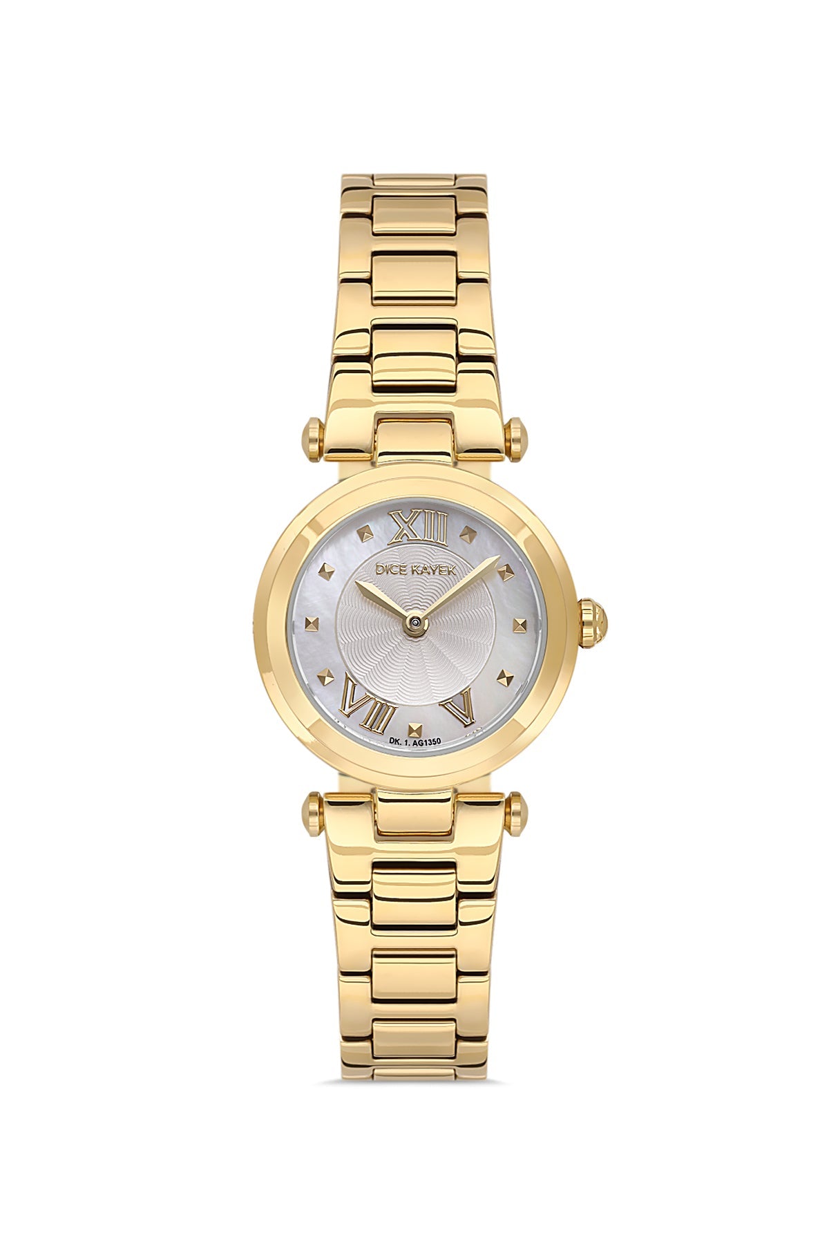 DICE KAYEK Beyaz Kadranlı Sarı Kaplamalı Kadın Kol Saati - DK.1.AG1350.07