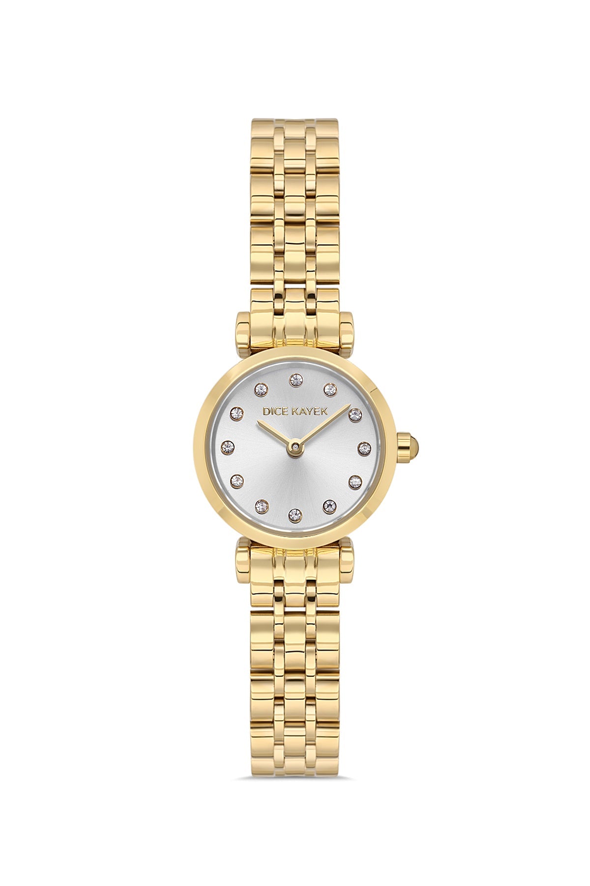 DICE KAYEK Beyaz Kadranlı Sarı Kaplamalı Kadın Kol Saati - DK.1.AG1349.07