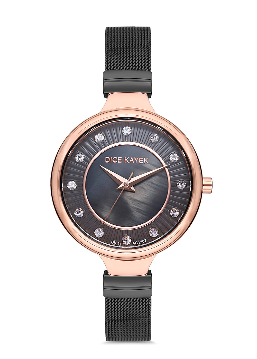 DICE KAYEK Gri Kadranlı Rose Kaplamalı Kadın Kol Saati - DK.1.AG1207.03