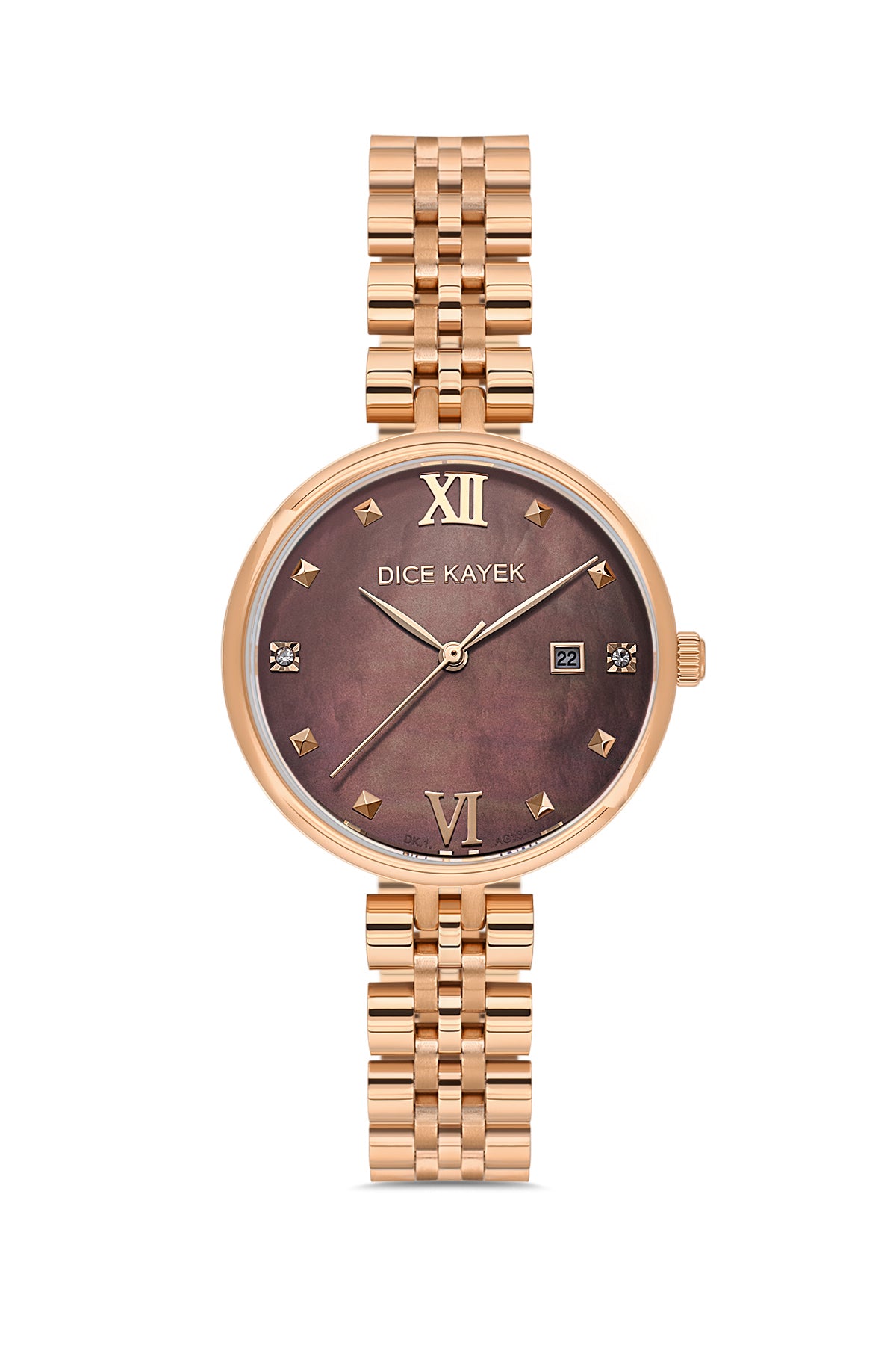 DICE KAYEK Kahverengi Kadranlı Rose Kaplamalı Kadın Kol Saati - DK.1.AG1344.06