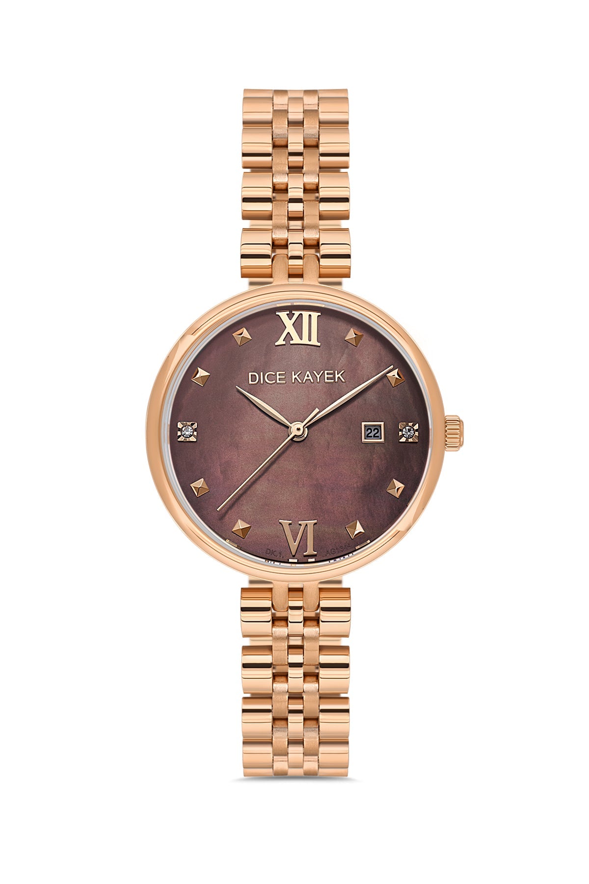 DICE KAYEK Kahverengi Kadranlı Rose Kaplamalı Kadın Kol Saati - DK.1.AG1344.06