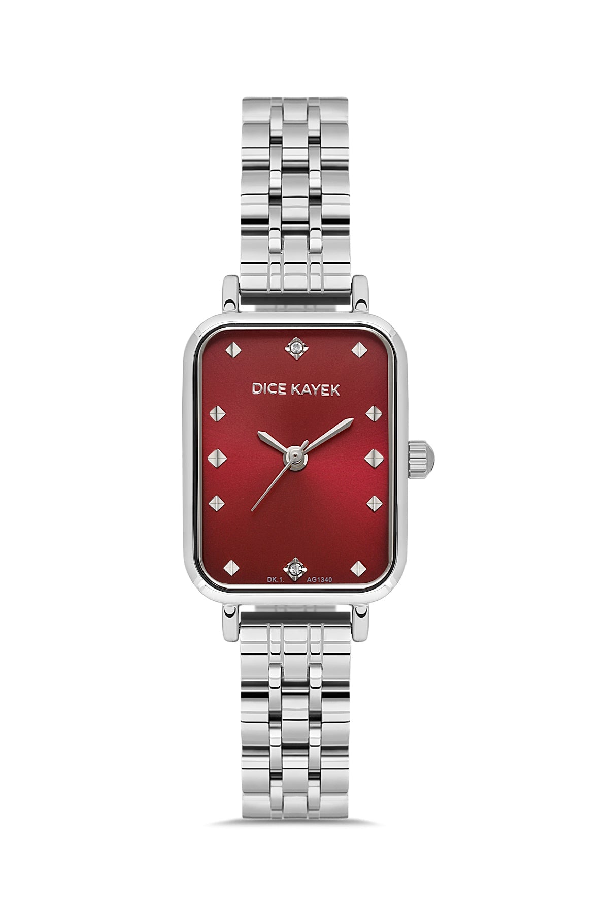DICE KAYEK Kırmızı Kadranlı Gümüş Kaplamalı Kadın Kol Saati - DK.1.AG1340.07