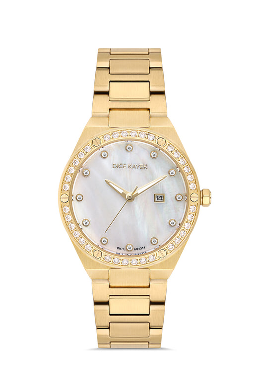 DICE KAYEK Women's Gold Watch With Silver Dial - DK.1.AG1314.07