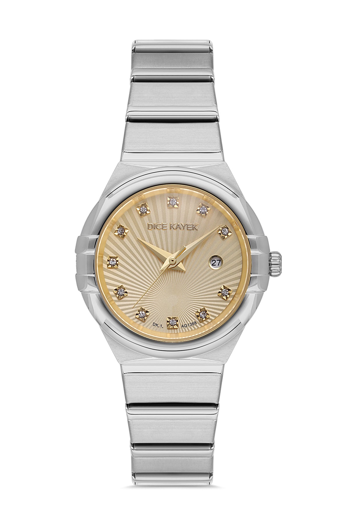 Dice Kayek Women's Gold Dial Silver Stainless Steel Watch - DK.1.AG1368.04