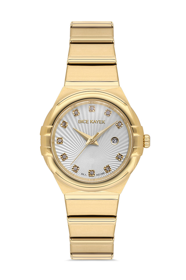 Dice Kayek women's wristwatch with silver dial and silver-plated case, model DK.1.AG1368.07 — front view
