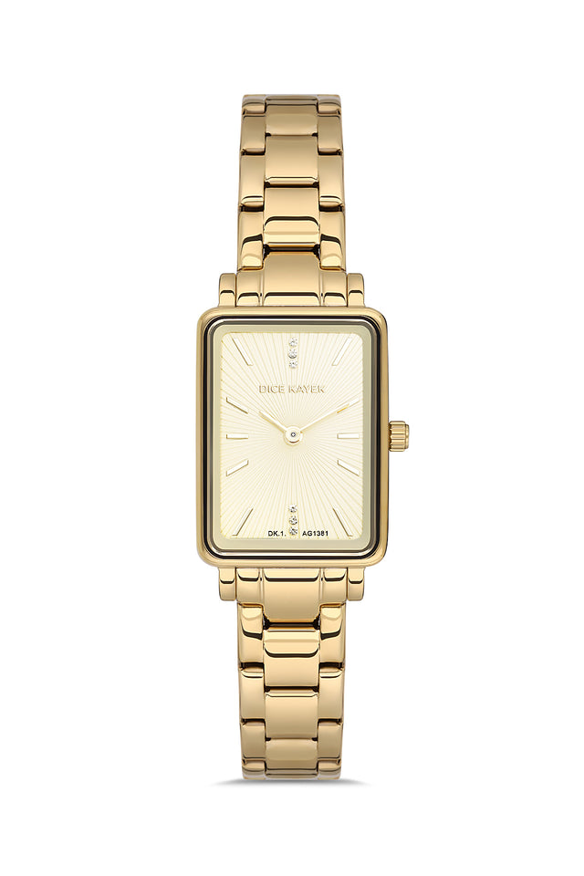 Dice Kayek women's wristwatch with silver dial and gold-plated case, model DK.1.AG1381.06 — front view