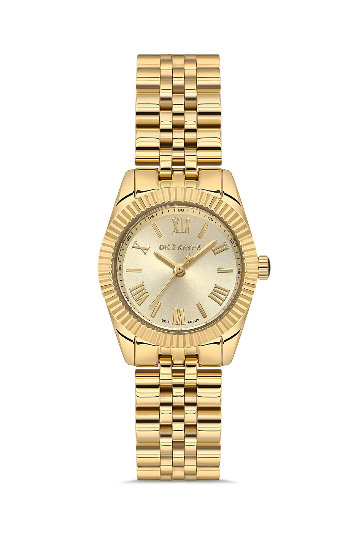 DICE KAYEK Sari Kadranlı Sari Paslanmaz masif çelik Kadın Kol Saati - DK.1.AG1359.11