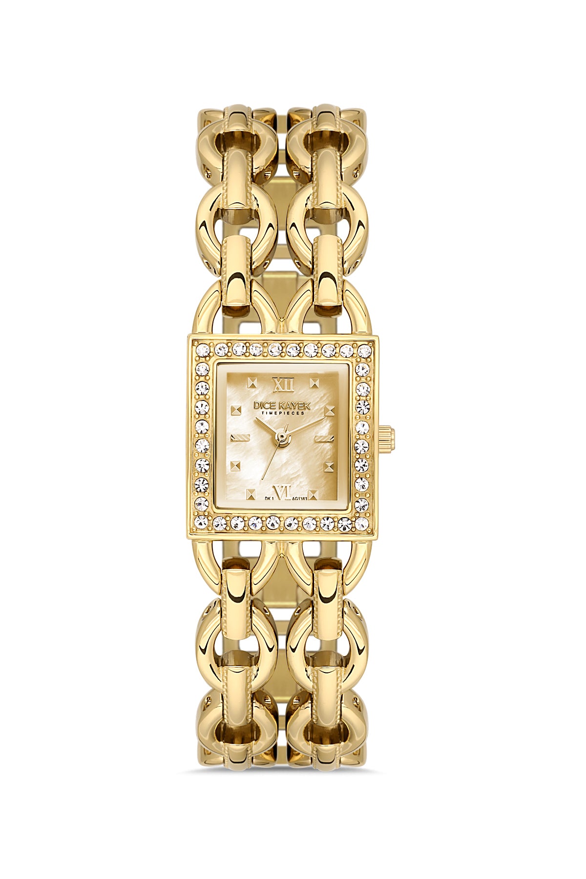 DICE KAYEK Sari Kadranlı Sari Paslanmaz masif çelik Kadın Kol Saati - DK.1.AG1383.07