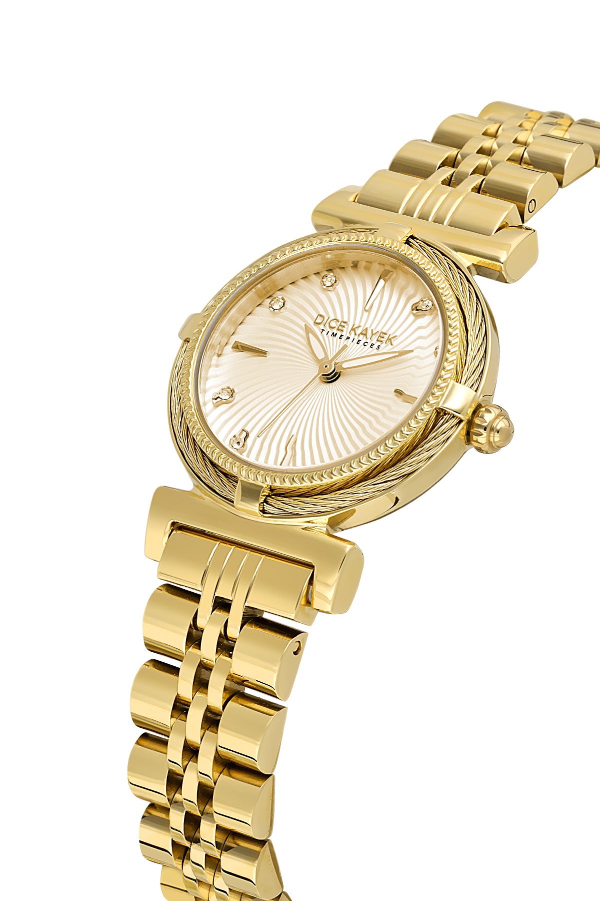 DICE KAYEK Sari Kadranlı Sari Paslanmaz masif çelik Kadın Kol Saati - DK.1.AG1401.05