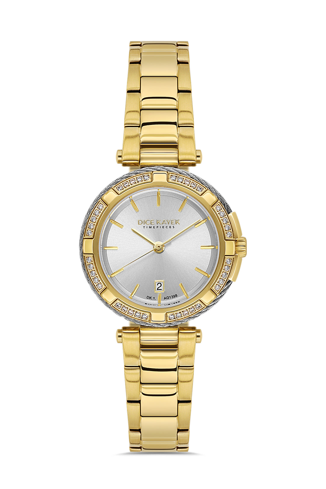 DICE KAYEK Women's Gold Watch With Silver Dial - DK.1.AG1398.03