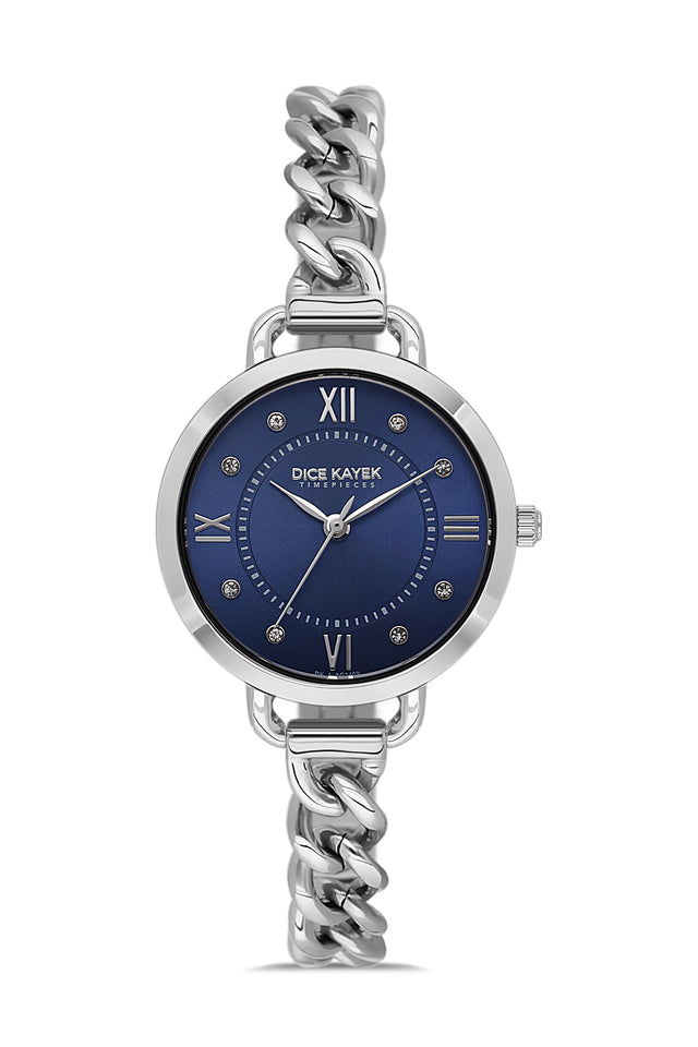 DICE KAYEK Women's Silver Watch With Blue Dial - DK.1.AG1409.02
