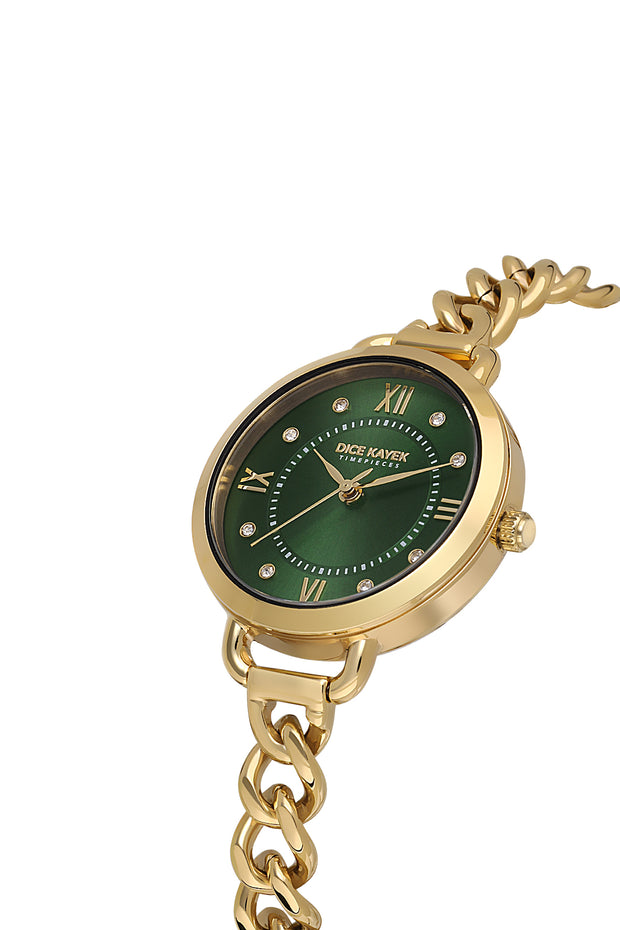 DICE KAYEK Women's Gold Watch With Green Dial - DK.1.AG1409.07