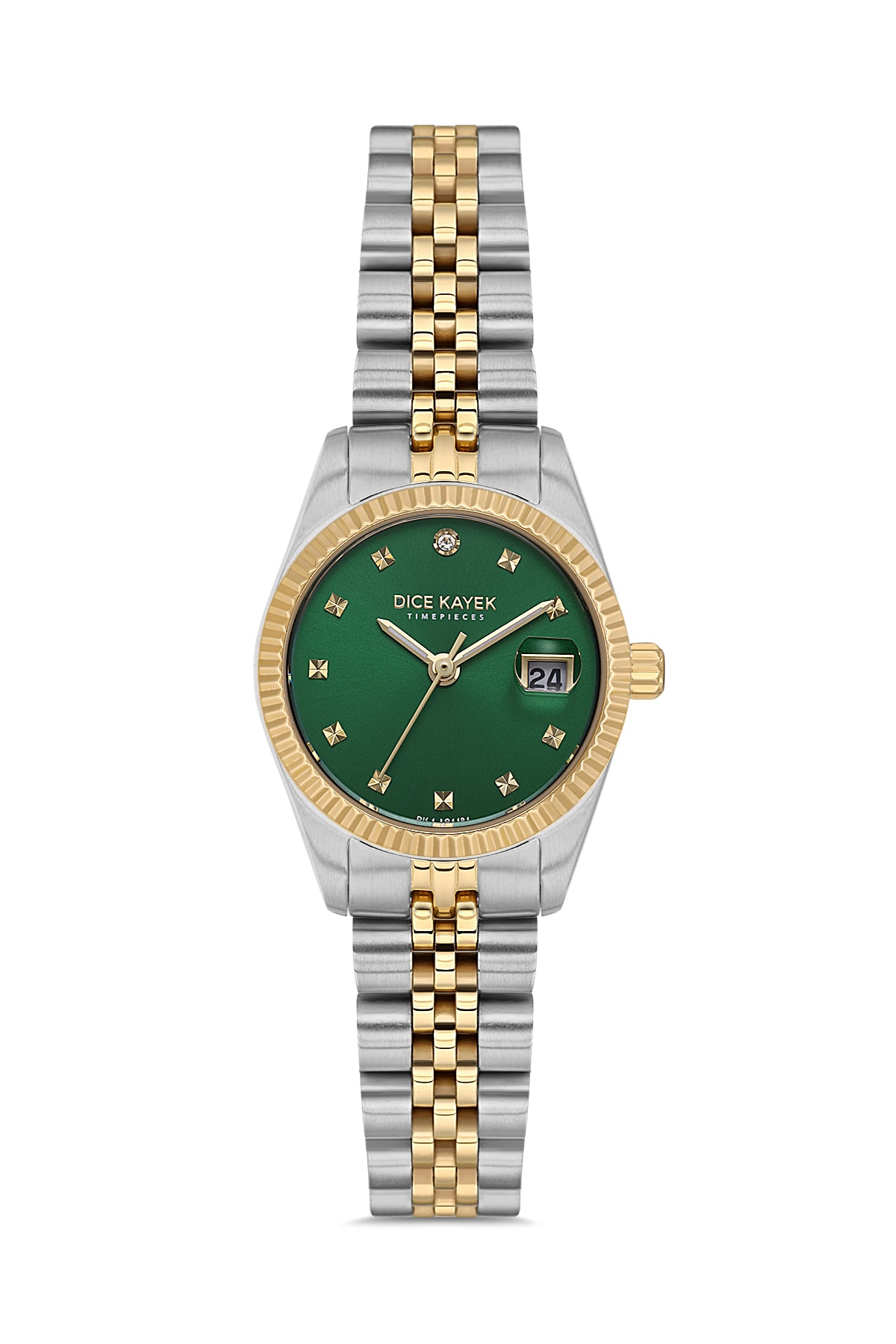 Dice Kayek Women's Green Dial Gold & Silver Stainless Steel Watch - DK.1.AG1424.04