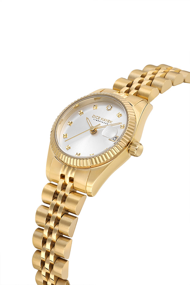 Dice Kayek gümüş kadranlı gümüş kaplamalı kadın kol saati, model DK.1.AG1424.05 — kayış detayı
