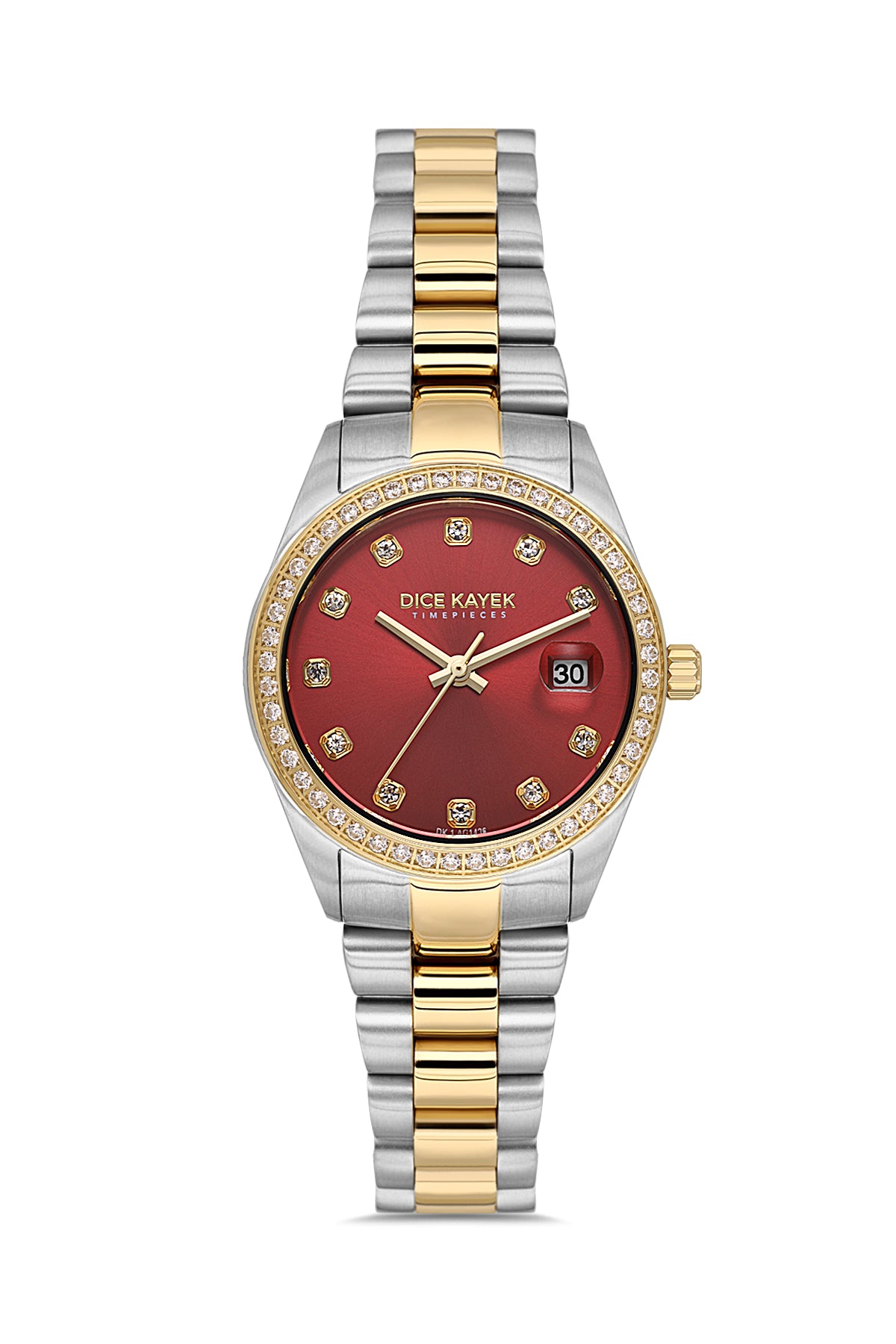 Dice Kayek Women's Burgundy Dial Gold & Silver Stainless Steel Watch - DK.1.AG1426.07