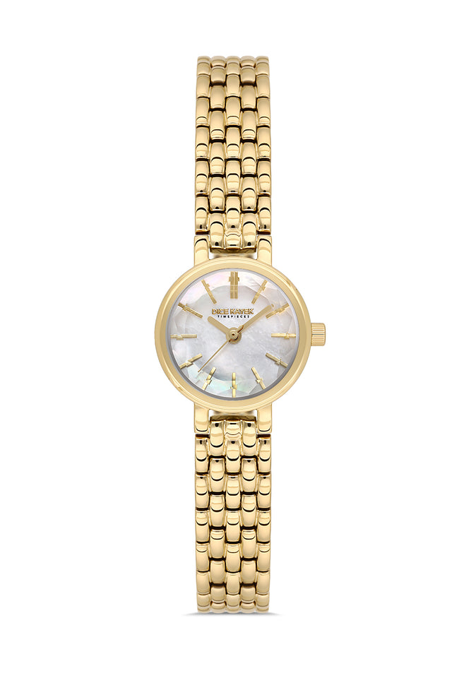 Dice Kayek women's wristwatch with silver dial and gold-plated case, model DK.1.AG1430.20 — front view
