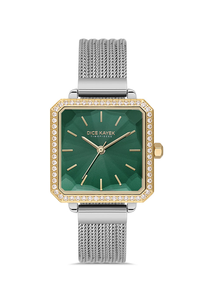 DICE KAYEK Women's Two-Tone Watch With Green Dial - DK.1.AG1432.49