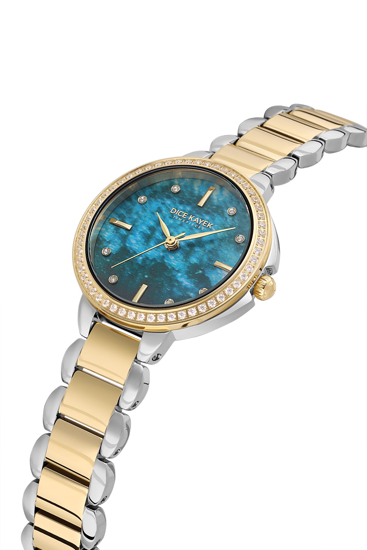 DICE KAYEK Women's Two-Tone Yellow Stainless Steel Watch with Green Dial - DK.1.AG1440.49