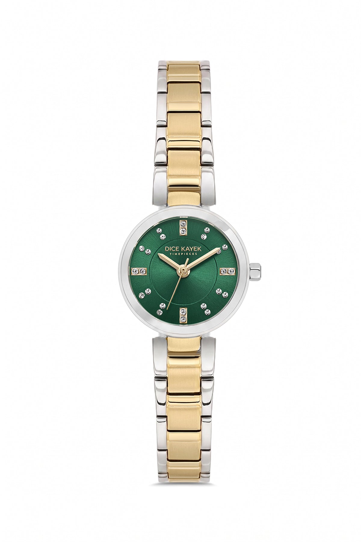DICE KAYEK Women's Two-Tone Yellow Stainless Steel Watch with Green Dial - DK.1.AG1470.49