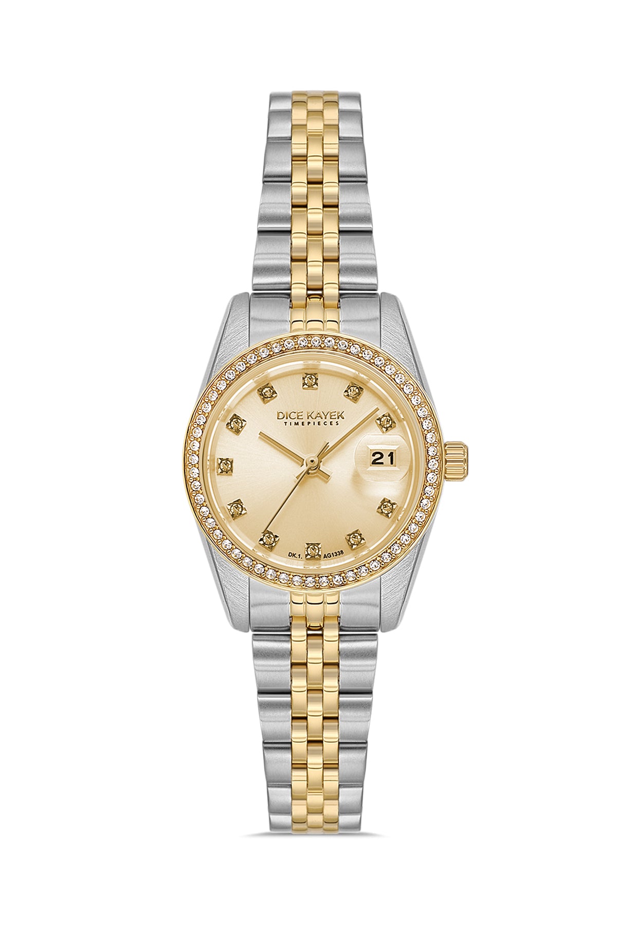 DICE KAYEK Women's Two-Tone Yellow Stainless Steel Watch with Yellow Dial - DK.1.AG1338.45