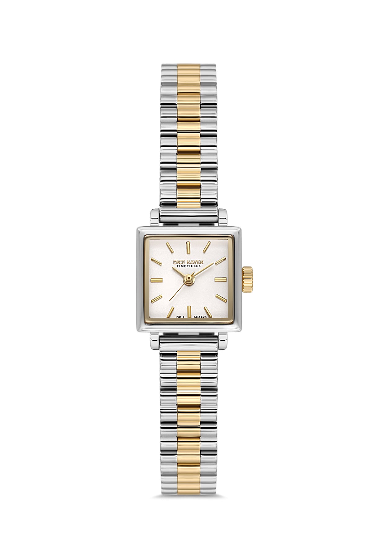 DICE KAYEK Women's Two-Tone Yellow Stainless Steel Watch with Silver Dial - DK.1.AG1428.40