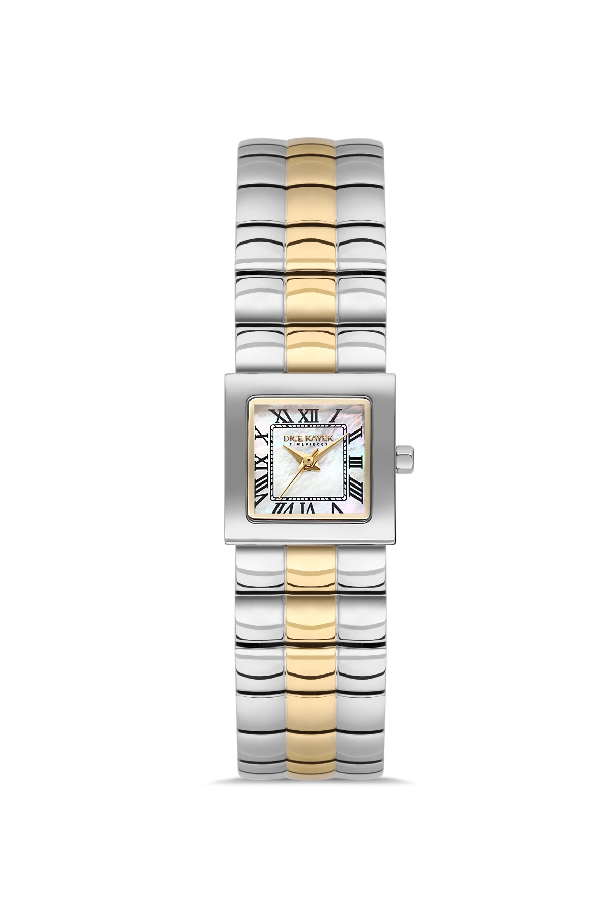 DICE KAYEK Women's Two-Tone Yellow Stainless Steel Watch with Silver Dial - DK.1.AG1462.40