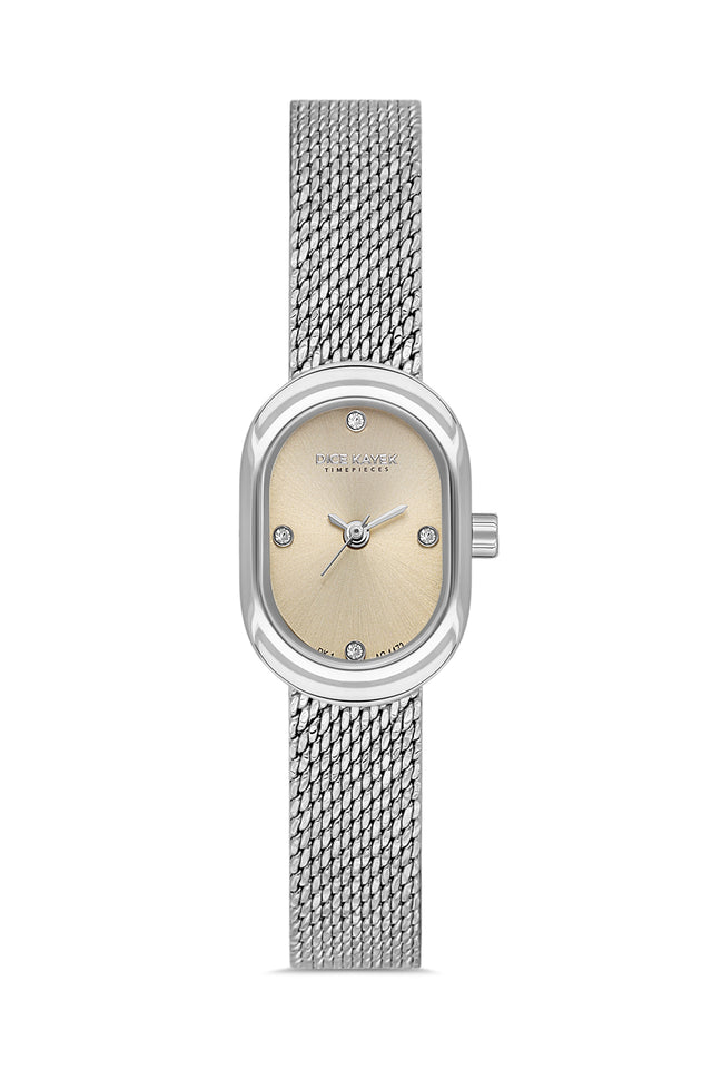 Dice Kayek women's wristwatch with salmon dial and silver-plated case, model DK.1.AG1473.18 — front view