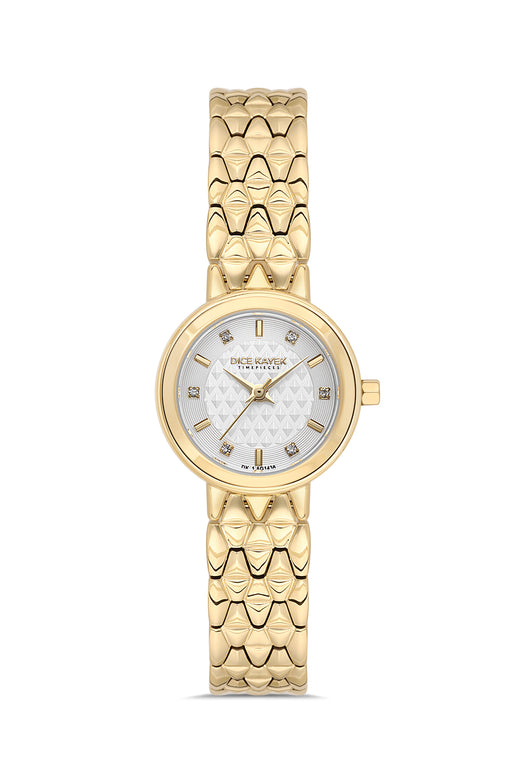 DICE KAYEK Women's Gold Watch With Silver Dial - DK.1.AG1436.20