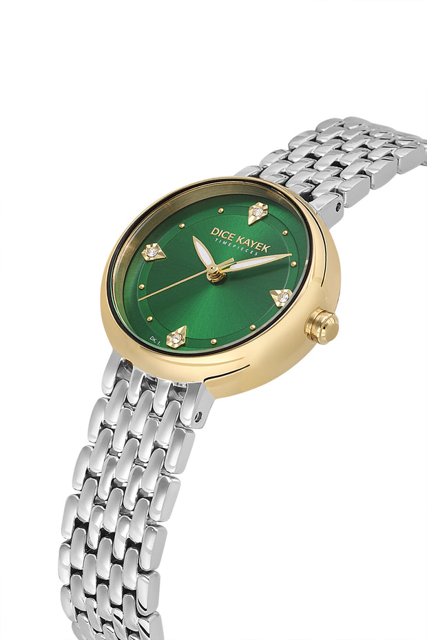 DICE KAYEK Women's Two-Tone Watch With Green Dial - DK.1.AG1455.49