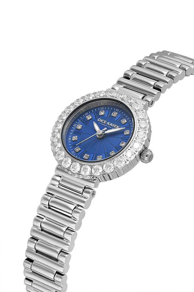 DICE KAYEK Women's Silver Watch With Blue Dial - DK.1.AG1461.13